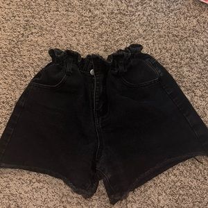 PRINCESS POLLY Black Jean Shorts
